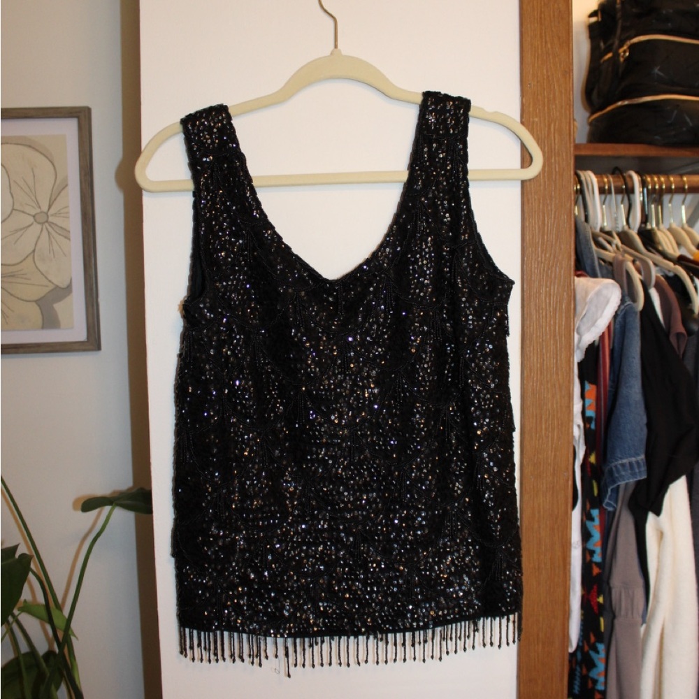 Beautiful Vintage 60s Hand Beaded Vest